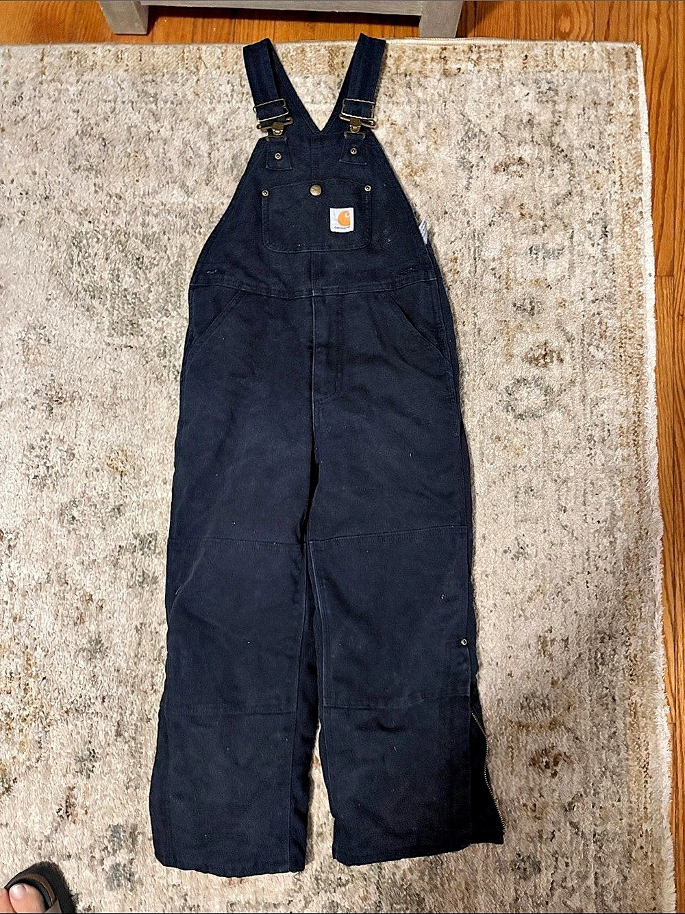 Carhartt Children’s PPP Quilt-Lined Washed Duck Bib Overalls Black Size 6
